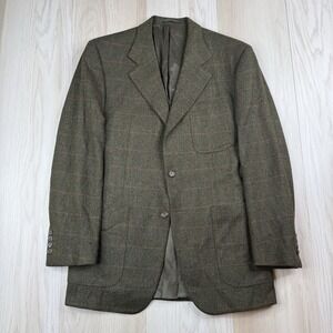 Gianluca Isaia Napoli Wool & Cashmere Green Plaid Sport Cost Blazer Jacket 40R